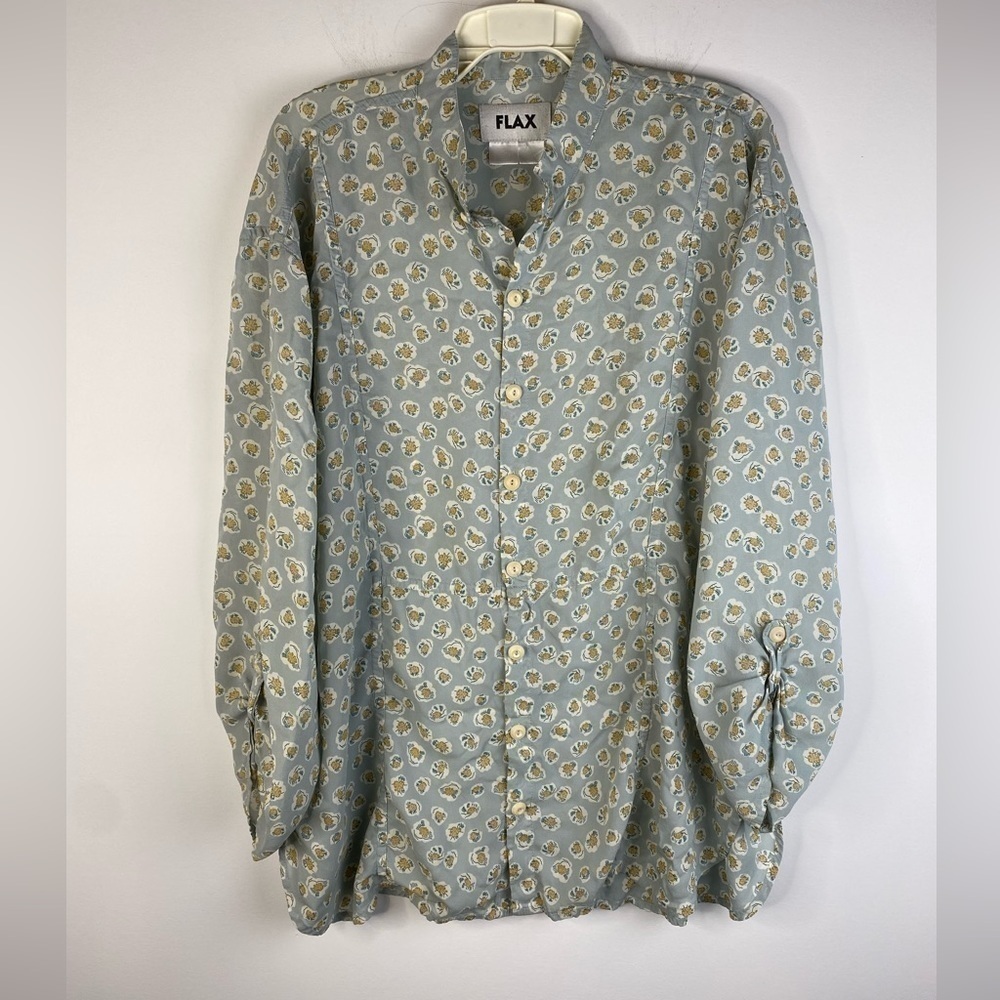 Flax Oversized Top Rayon Floral pattern S